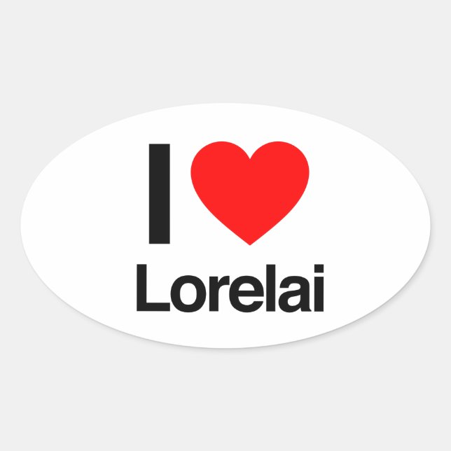 Adesivo Oval eu amo lorelai (Frente)