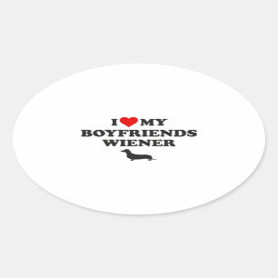 Adesivo Oval Eu Amo Meu Namorado Wiener