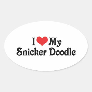 Adesivo Oval Eu Amo Meu Snicker Doodle
