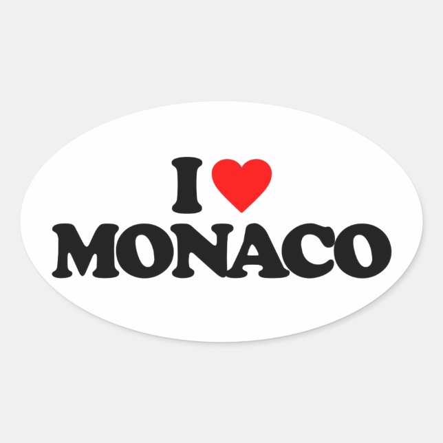 ADESIVO OVAL EU AMO MONACO (Frente)