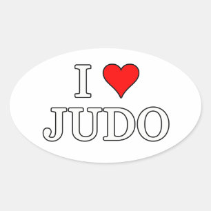 Adesivo Oval Eu amo o judo