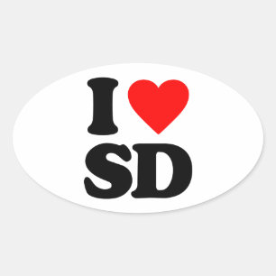 ADESIVO OVAL EU AMO O SD