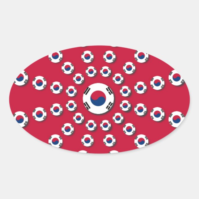 Adesivo Oval Eu amo Red (Frente)