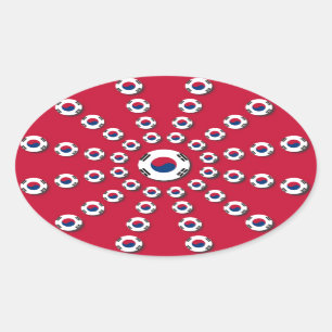 Adesivo Oval Eu amo Red