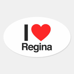 Adesivo Oval eu amo regina