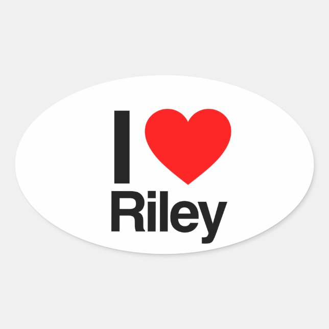 Adesivo Oval eu amo riley (Frente)