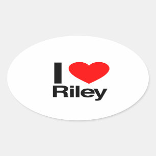 Adesivo Oval eu amo riley