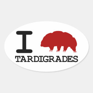 Adesivo Oval Eu amo Tardigrades