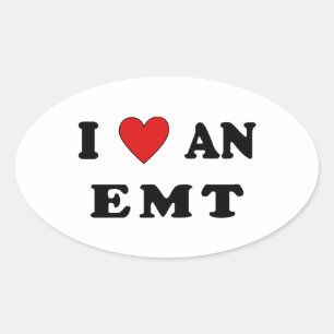 Adesivo Oval Eu amo um EMT