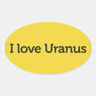 Adesivo Oval Eu Amo Urano Sticker