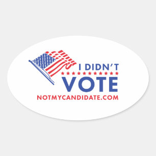 Adesivo Oval Eu não votei na Vinheta Política