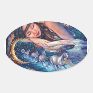 Adesivo Oval Eu sonho com cavalos