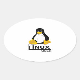 Adesivo Oval Eu sou o usuário do Linux