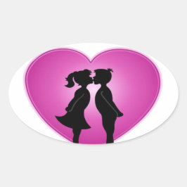 Adesivo Oval Eu Te Amo