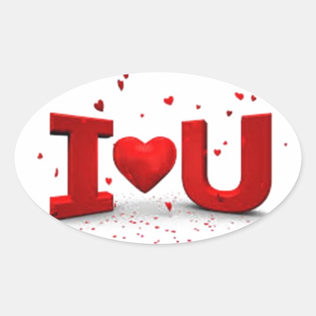 Adesivo Oval Eu te amo (Frente)