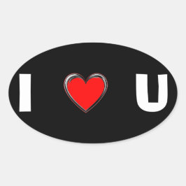 ADESIVO OVAL EU TE AMO "ARTE CARDÍACA"