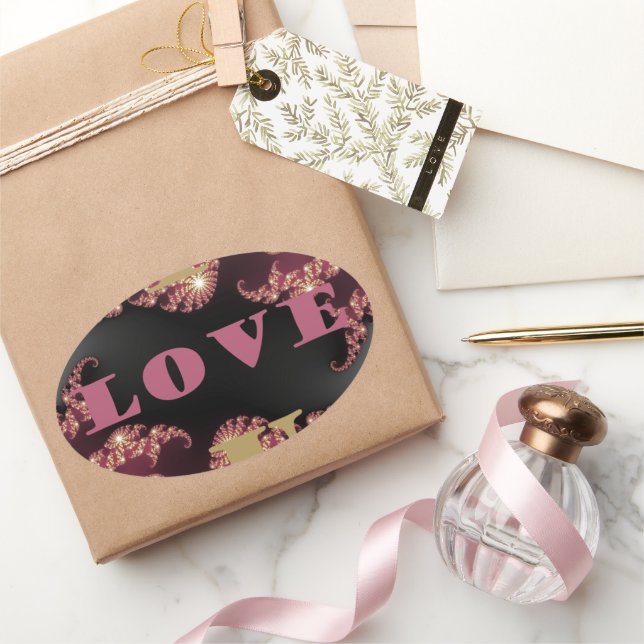 Adesivo Oval Eu te amo querida com compaixão (Presentear)