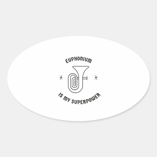 Adesivo Oval Eufonio é minha superpotência (Frente)