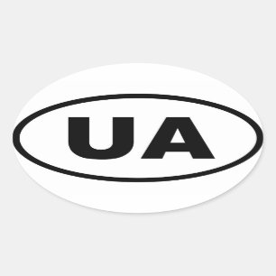 Adesivo Oval Europeu de Ucrânia A