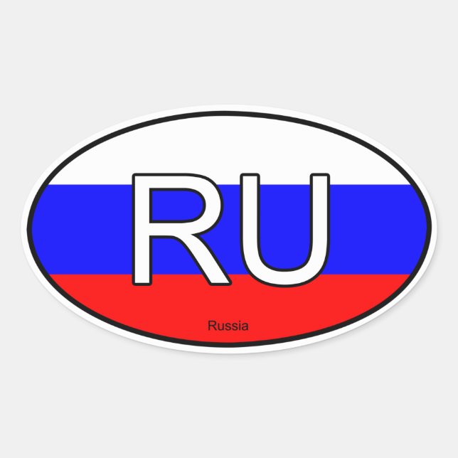 Adesivo Oval EuroSticker Rússia (Frente)