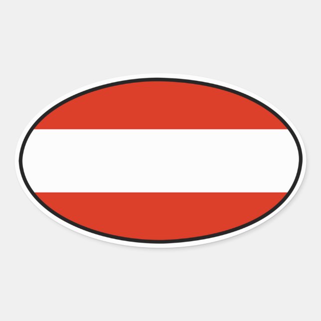Adesivo Oval Eurovinheta Áustria (Frente)