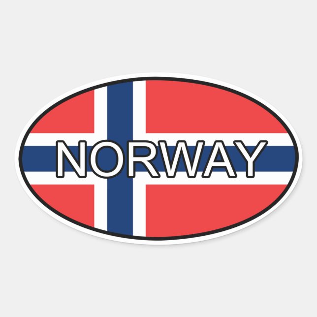 Adesivo Oval Eurovinheta Noruega (Frente)
