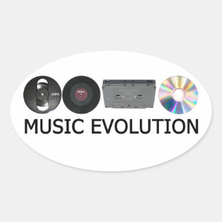 Adesivo Oval Evolução da música