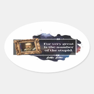 Adesivo Oval Excelente de Galileu Galilei número do estúpido