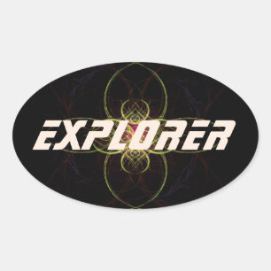 Adesivo Oval Explorador Espacial Por Alexandra Cook aka Linanda