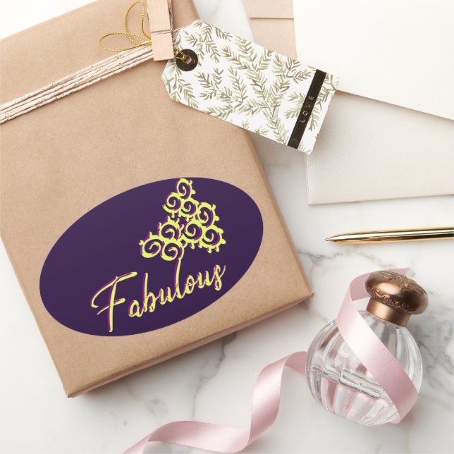 Adesivo Oval Fab Iz, Como Vinheta Oval Fab Duz (Presentear)