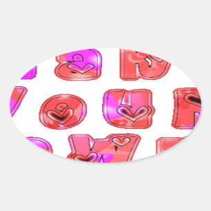 Adesivo Oval Faça seu próprio coração Impressão