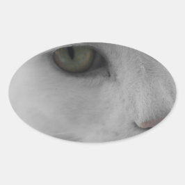 Adesivo Oval Face de gatos brancos e pretos