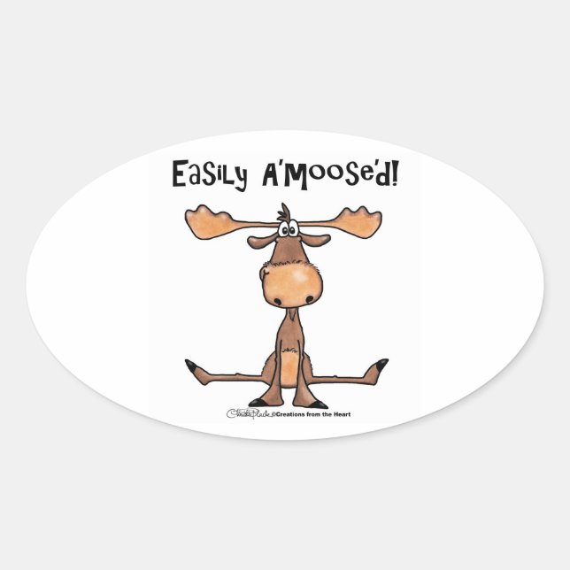 Adesivo Oval Facilmente A'moose (Frente)