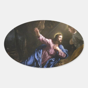 Adesivo Oval Faith Love Cross Prayer Christianity Destino da Pa