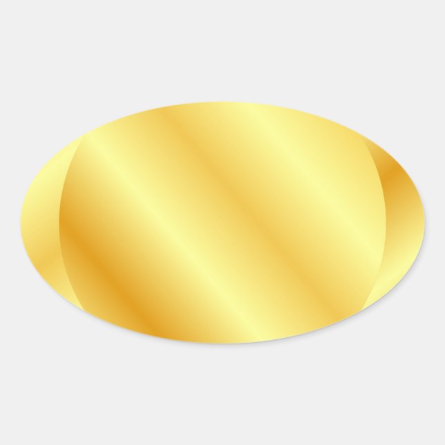 Adesivo Oval Falso Modelo em Ouro Adicionar Texto Monograma (Frente)