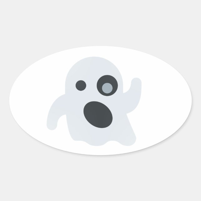 Adesivo Oval fantasma emoji (Frente)