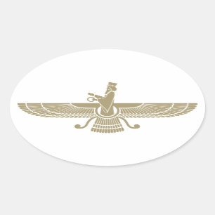 Adesivo Oval Faravahar estilizado