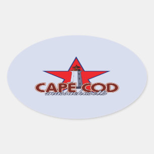 Adesivo Oval Farol de Cape Cod