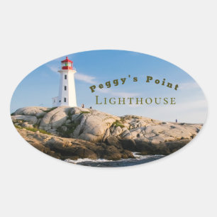 Adesivo Oval Farol Ponto Peggys Atlantic Canadá