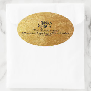 Adesivo Oval Favor de Aniversário ou Casamento Minimalista Luxu