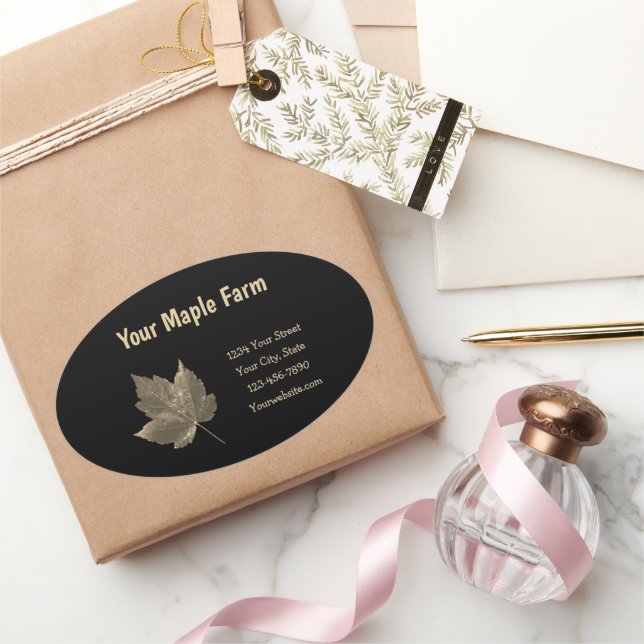 Adesivo Oval Fazenda do Xarope Beige Black Country Rustic (Presentear)