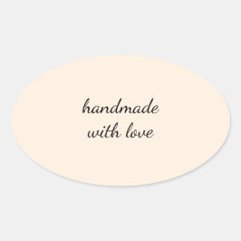 Adesivo Oval Feito à Mão Com Amor Sticker Minimalista – Arte El