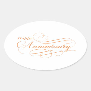 Adesivo Oval Feliz aniversário