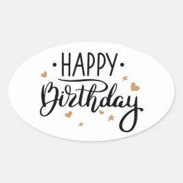 Adesivo Oval Feliz aniversário