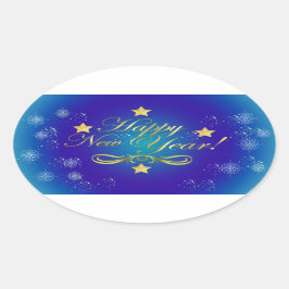 Adesivo Oval Feliz ano novo Oval Sticker