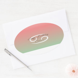 Adesivo Oval Feliz Cancer de aniversário