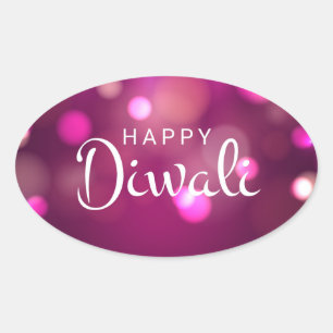 Adesivo Oval Feliz Diwali