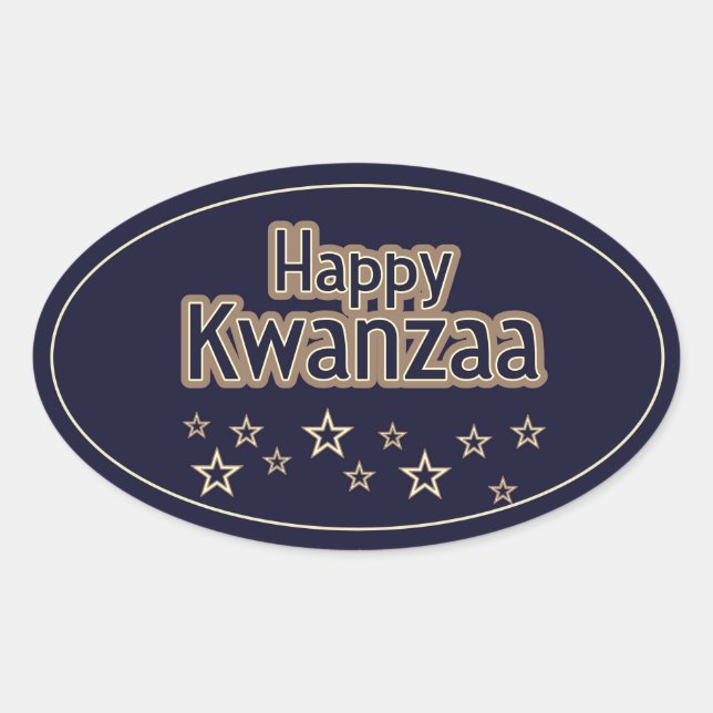 Adesivo Oval Feliz Kwanzaa (Frente)