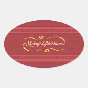 Adesivo Oval Feliz Natal