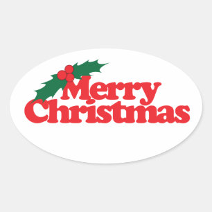 Adesivo Oval Feliz Natal